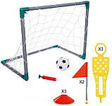 Футбольні ворота MR 1217 50х30х50 см, сітка, прапорці 2 шт., м'яч, насос, конуси 3 шт., фігурки 2 шт., фото 3