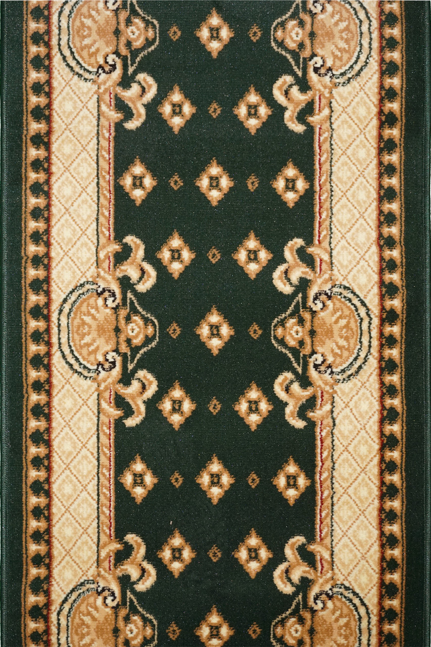 Килимова доріжка BCF зелена ALMIRA 2356 Green/Cream ширина 80 см