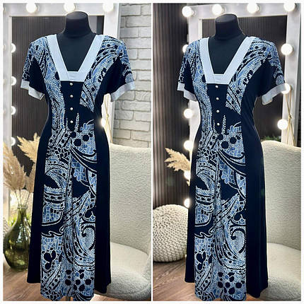 Стильна жіноча сукня, тканина "Трикотаж Масло" розмір 58, фото 1