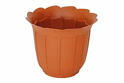 Кашпо для квітів пластикове "Лаура" з підставкою 120 мм ТЕРРАКОТОВИЙ Ламела
