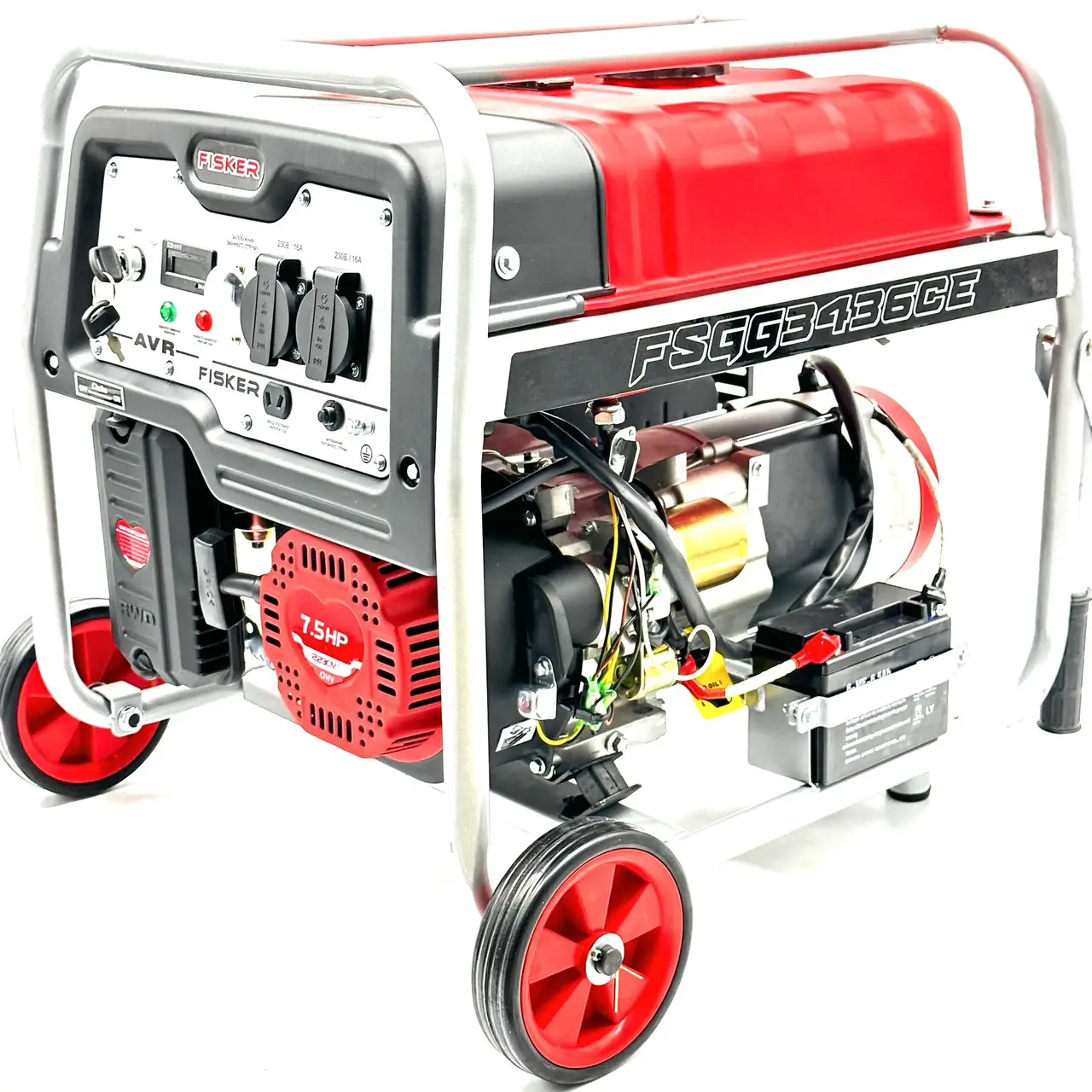 Бензиновий генератор Fisker FSGG7883CE 8.3 кВт  силова розетка (електростартер) 25 л
