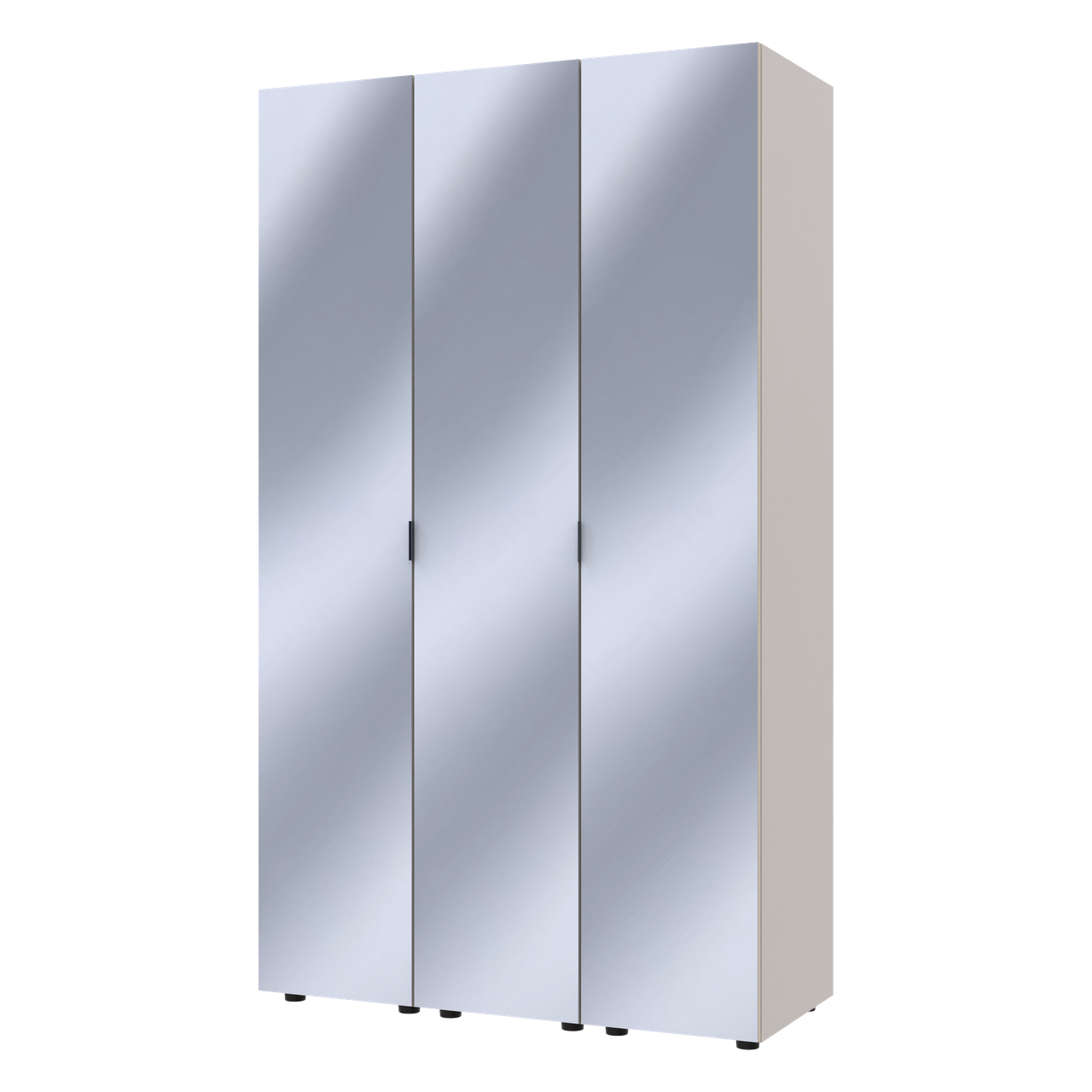 Комплект шафа пенал з поличками та дзеркалом Гелар колір кашемір 117х49.5х203.4. Розпашна шафа із дзеркалом, фото 1