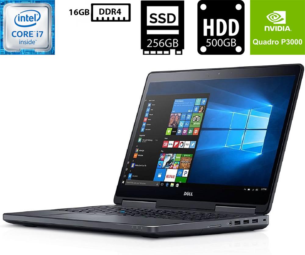 Ноутбук Dell Precision 7720/17.3"IPS (1920x1080)/Core i7-6920HQ 2.90GHz/16GB DDR4/SSD 256GB+HDD 500GB/NVIDIA Quadro P3000 6GB Б/В