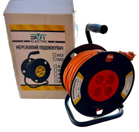 Подовжувач на катушці 2*1.5 50м orange SVT Electric, фото 1