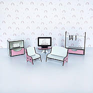 "МІНІ КОТЕДЖ" ляльковий будиночок NestWood для LOL, м'ятний + вітальня, фото 4