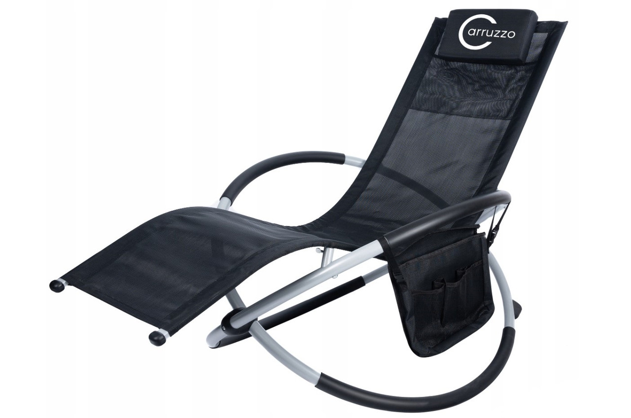 Шезлонг качалка Carruzzo L66J чорний, фото 1