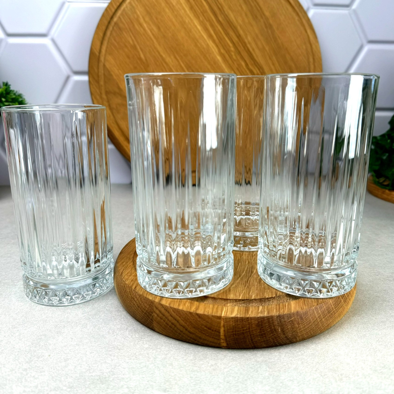 Набір високих скляних склянок 4 шт 365 мл Pasabahce ELYSIA, фото 1