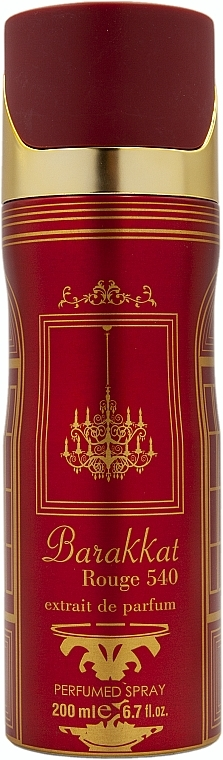 Дезодорант Fragrance World Barakkat Rouge 540 Extrait de Parfum для чоловіків і жінок — deo spray 200 ml