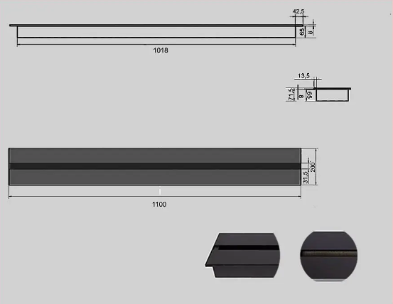 Пальник біокамін Kami 200/1100 ЛІНІЯ