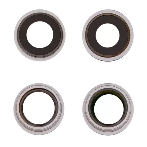 Скло камери для iPhone 13 mini, біле, з рамкою, комплект 2 шт., фото 1