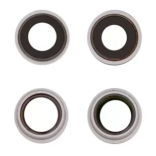 Скло камери для iPhone 13 mini, біле, з рамкою, комплект 2 шт.