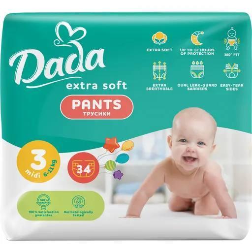 Трусики підгузки Dada Extra Soft Midi 3 (6-11кг) 34 шт.(Дада)