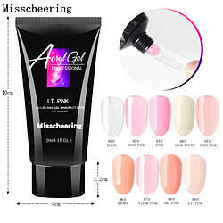 Акрігель (полігель) AcrylGel 30мл. для нарощування нігтів, акрил-гель