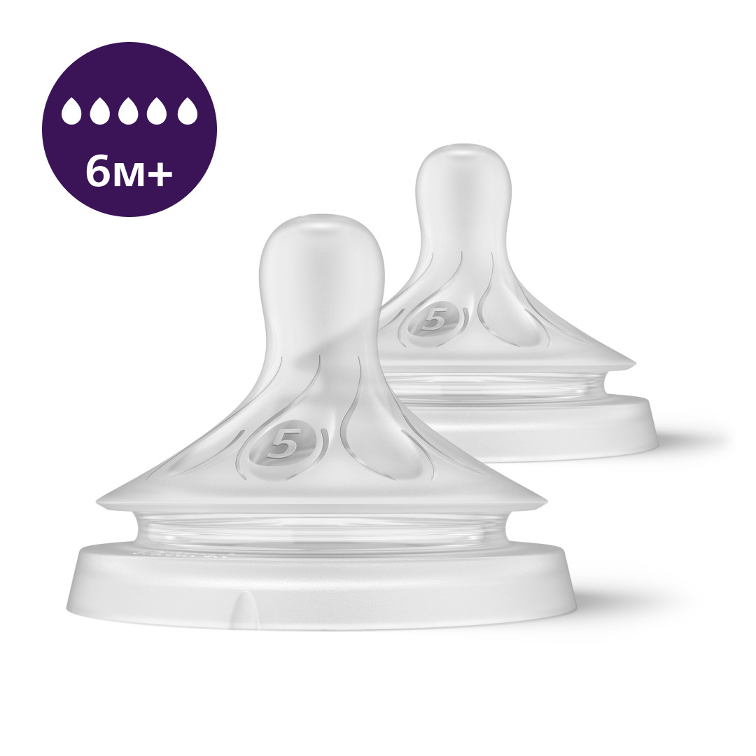 Соска силіконова Philips Avent Natural швидкий потік із 6 місяців 2 шт. (Авент)SCY965/02