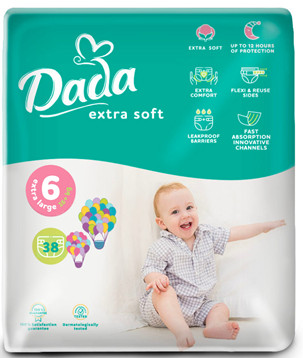 Підгузки Dada Extra Soft Junior 6 (16+кг) 38 шт.(Дада)