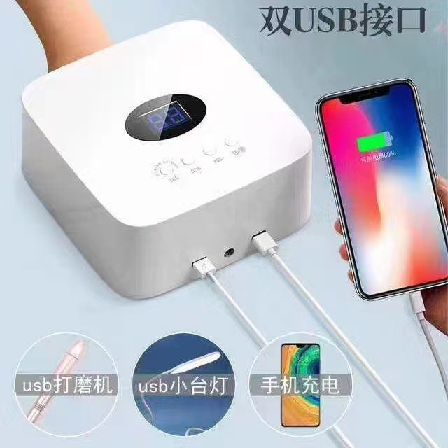 Лампа для манікюру бездротова  CORDLESS S50 на 54 Вт з акумулятором на 2 USB