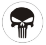 Захисні ковпачки на ніпеля "Череп Каратель" (Punisher) 4 шт Білий фон Хром, фото 3