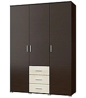 Велика розпашна Шафа Бриз ШП-5 венге темний + дуб молочний Еверест (150х52х210 см)