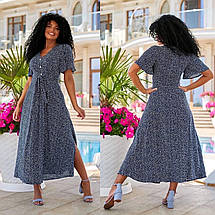 Неймовірно жіночне легке літнє приталене максі в горошок, фото 4