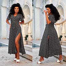 Неймовірно жіночне легке літнє приталене максі в горошок, фото 2