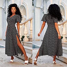 Неймовірно жіночне легке літнє приталене максі в горошок, фото 3