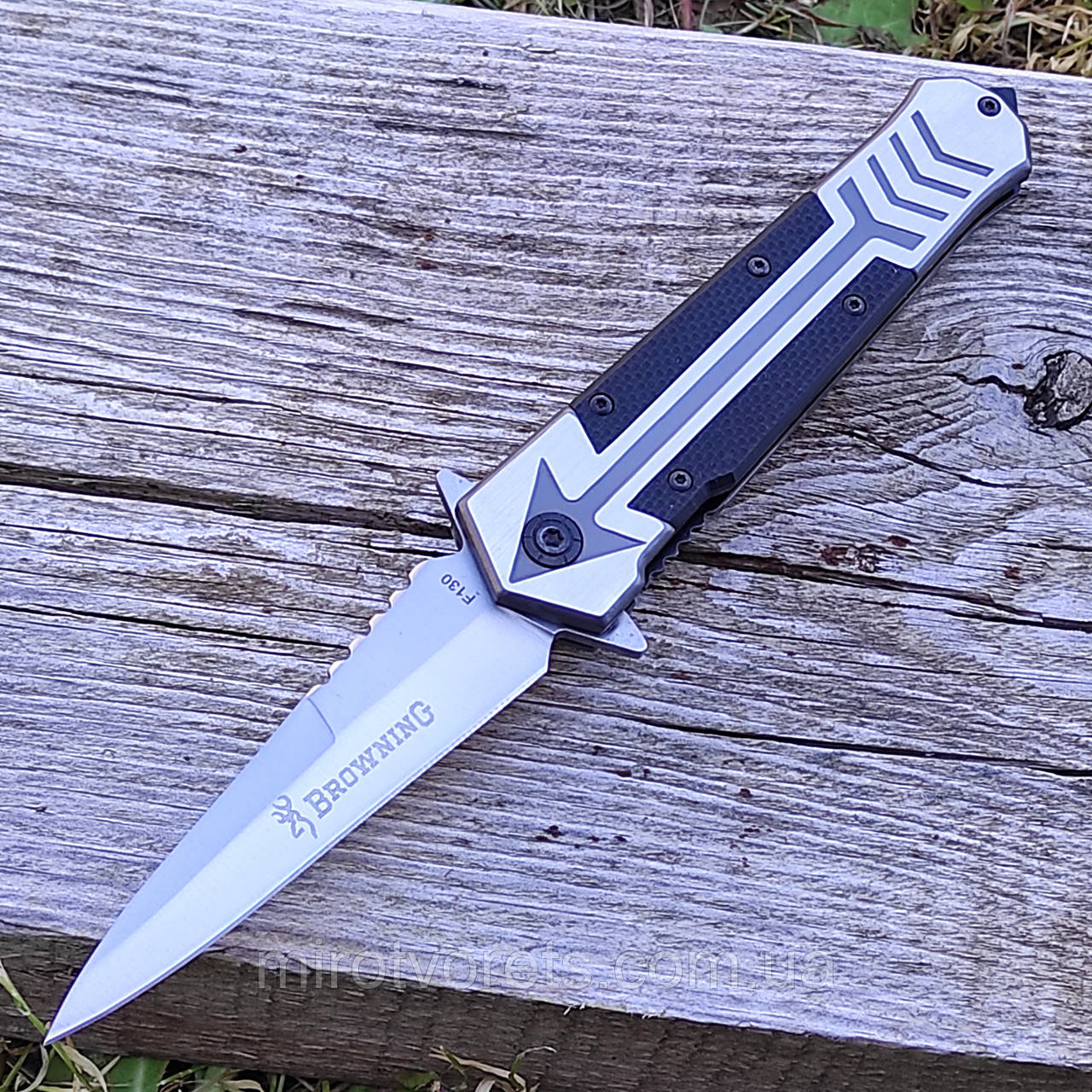 Розпродаж. Ніж фліпер інерційний Browning, склобій, 22см, 130