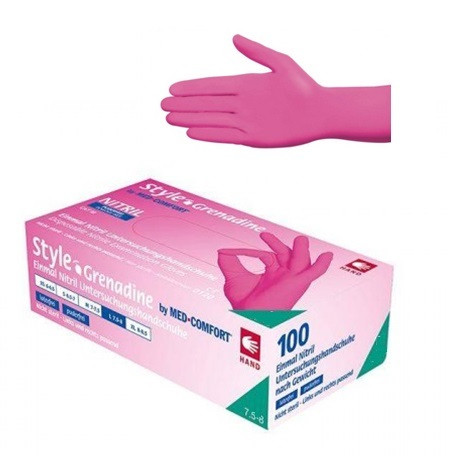 Рукавички нітрилові без пудри 100 шт. Ampri STYLE COLOR GRENADINE 01182-S