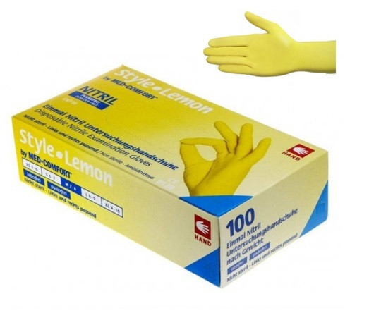 Рукавички нітрилові без пудри 100 шт. Ampri STYLE COLOR LEMON 01189-L -