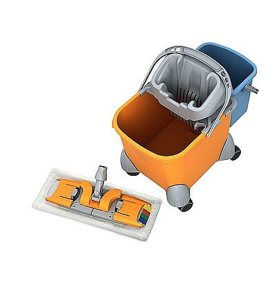 Візок з відтискачем, відро 6 л, швабра, моп мікрофібра білий TSPK-0002 —, фото 1
