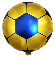 Куля фольгована круглий Футбольний м'яч жовто-синій (Китай)