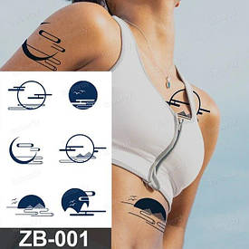 Juice (Пігментаційні). Флеш Тату. 16*11 См. Тимчасова, Перевідна, Набір, Місяць, Небо, Космос, Zb-001 (S)