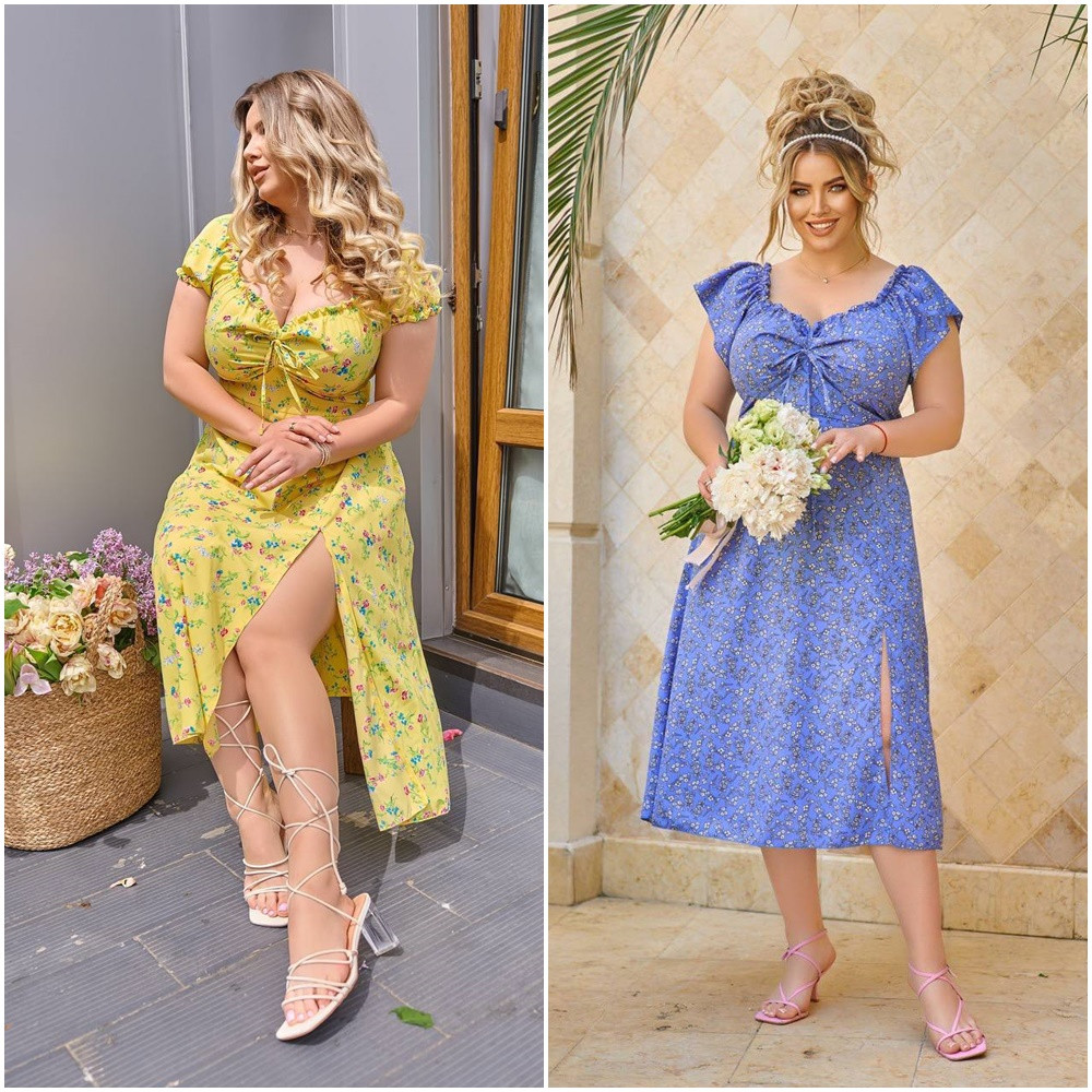 Сукня софт довжина міді розріз по стегну