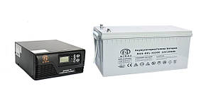 Комплект резервного живлення ДБЖ Nigas 600Вт 12V (NGS-0612)+NGS-GEL-12200, фото 1