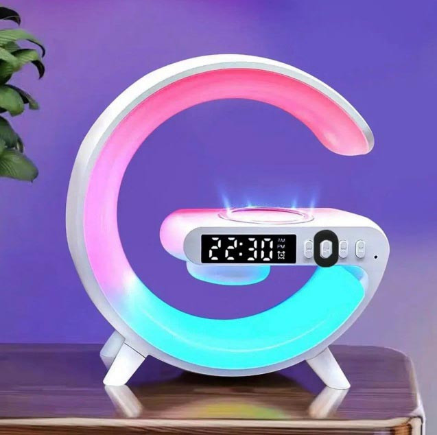 Світильник із бездротовою зарядкою телефону LED Wireless Charging Speaker G63 колонка нічник RGB-підсвічування