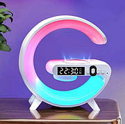 Світильник із бездротовою зарядкою телефону LED Wireless Charging Speaker G63 колонка нічник RGB-підсвічування