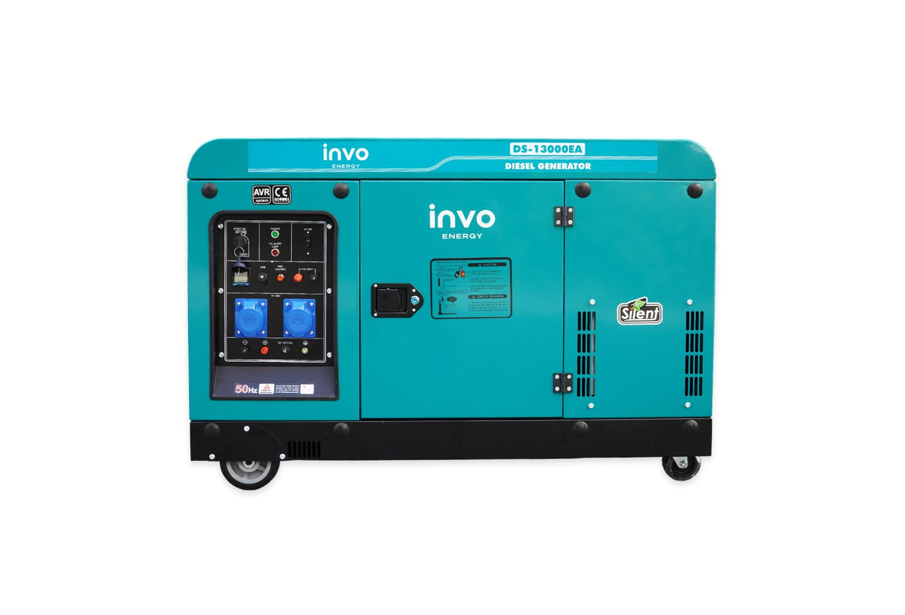 Генератор дизельний INVO DS-13000EA 12/13кВт, 220В у кожусі з електричним запуском