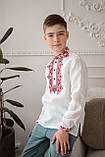 Біла  вишиванка на хлопчика "Мозаїка" ,арт 4445бав, фото 3