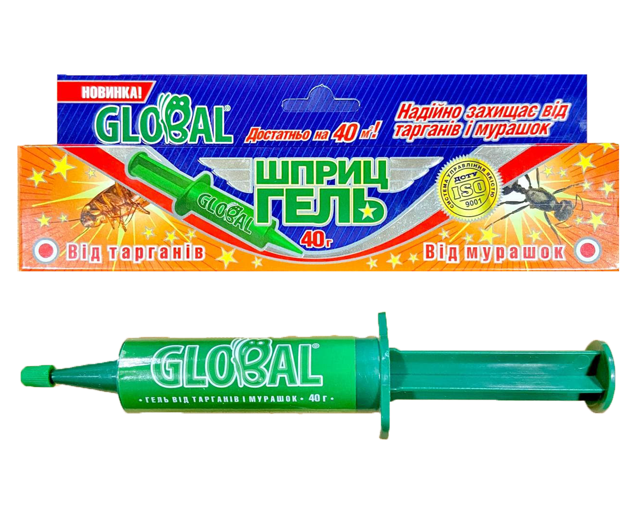 Шприц-гель від тарганів і мурашок Global 40 мл, фото 1
