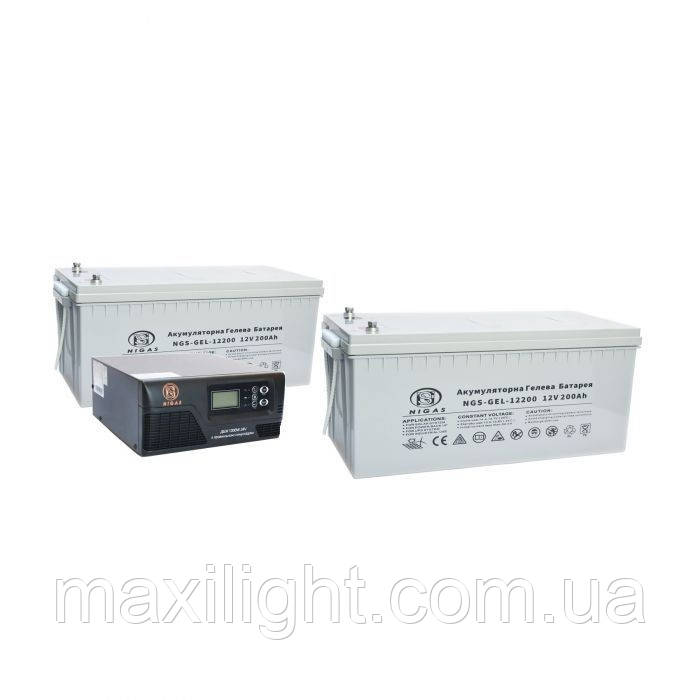 Комплект резервного живлення ДБЖ NGS-1024 + два АКБ NGS-GEL-12200
