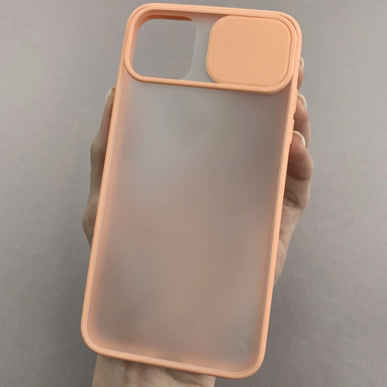 Чохол Apple iPhone 11 Pro Max матовий зі шторкою для камери чохол на айфон 11 про макс персиковий cur