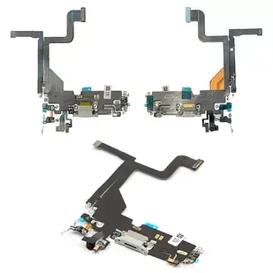 Шлейф для iPhone 13 Pro, конектора зарядки, сірий, з мікрофоном