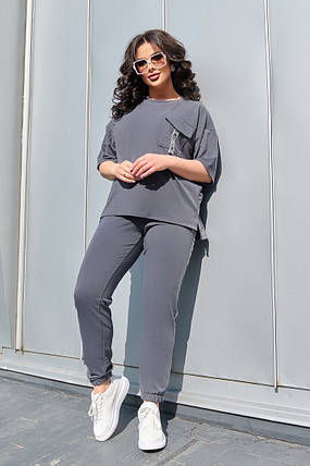 Стильний жіночий костюм, тканина "Трикотаж" розмір 66, фото 1