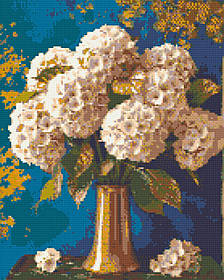 Алмазна мозаїка/вишивка Квіти. Букет гортензій 40*50 см Орігамі OD 3295