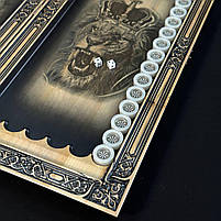 Нарди дерев'яні подарункові Цар звірів 60×28 довгі нарди короткі нарди, фото 7