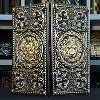 Нарди дерев'яні подарункові Цар звірів 60×28 довгі нарди короткі нарди, фото 2