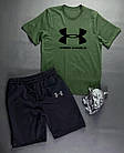 Чоловічий літній костюм Under Armour Футболка + Шорти червоний з чорним Комплект Андер Армор на літо, фото 5