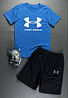 Чоловічий літній костюм Under Armour Футболка + Шорти червоний з чорним Комплект Андер Армор на літо, фото 9