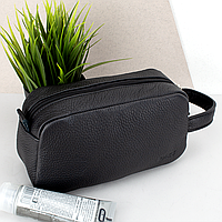 Косметичка чоловіча шкіряна HandyCover HC0029 чорна з ручкою