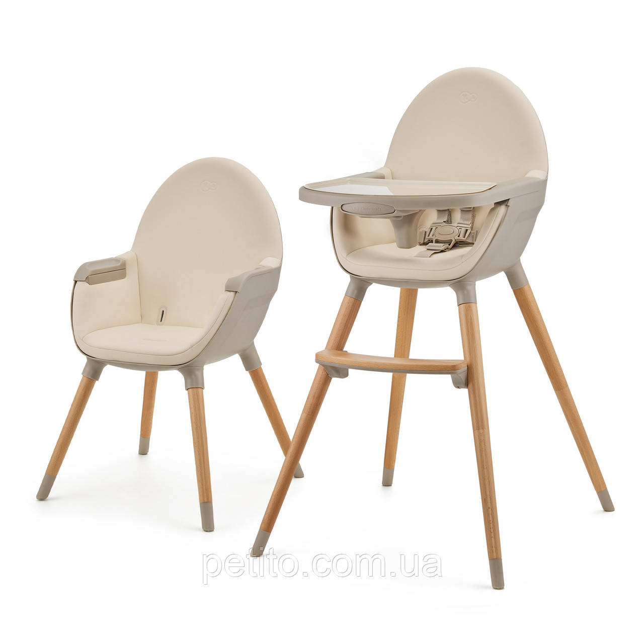Стільчик для годування 2 в 1 Kinderkraft Fini 2 Beige (KHFINI02BEG0000), фото 1
