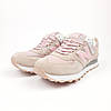 Жіночі кросівки New Balance 574 (Пудра з рожевим) Взуття Нью Беланс 574 замша сітка демісезон, фото 4